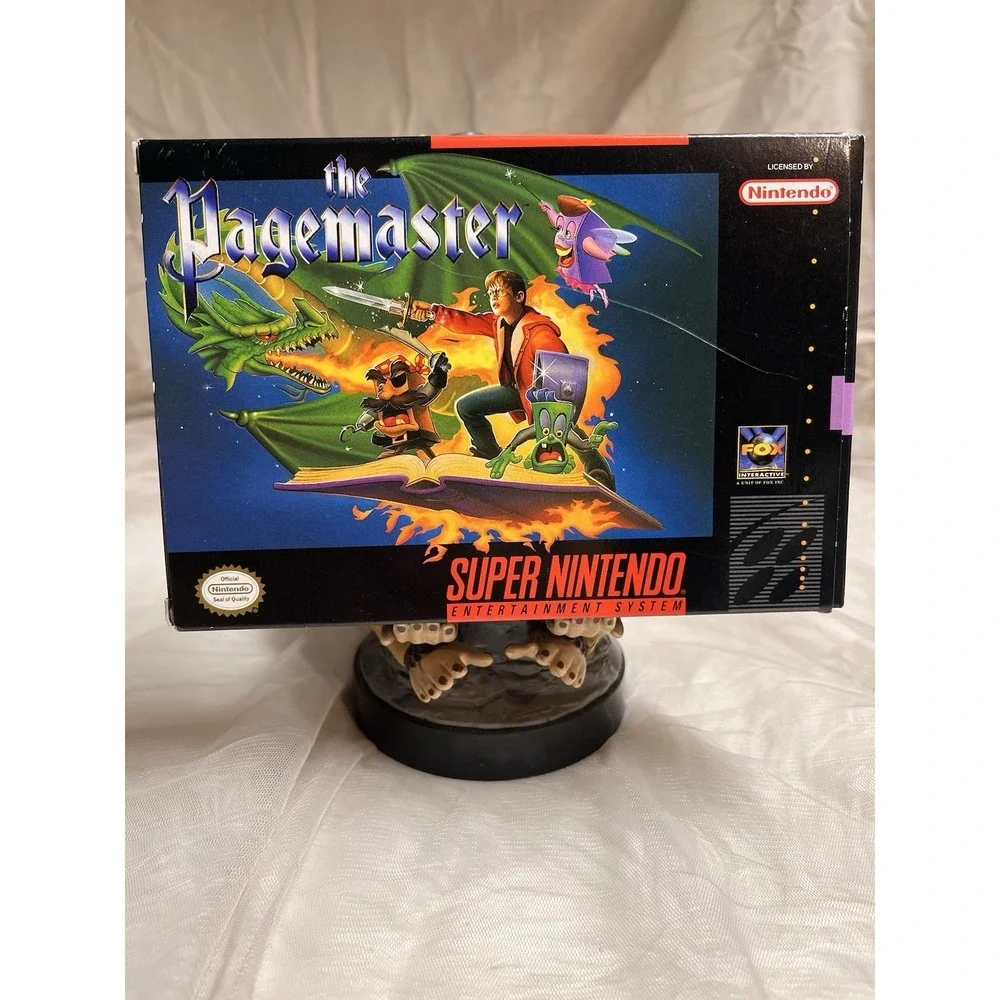 The Pagemaster SNES W/‎ Box Manuals Inserts Complete Tested Working Minty